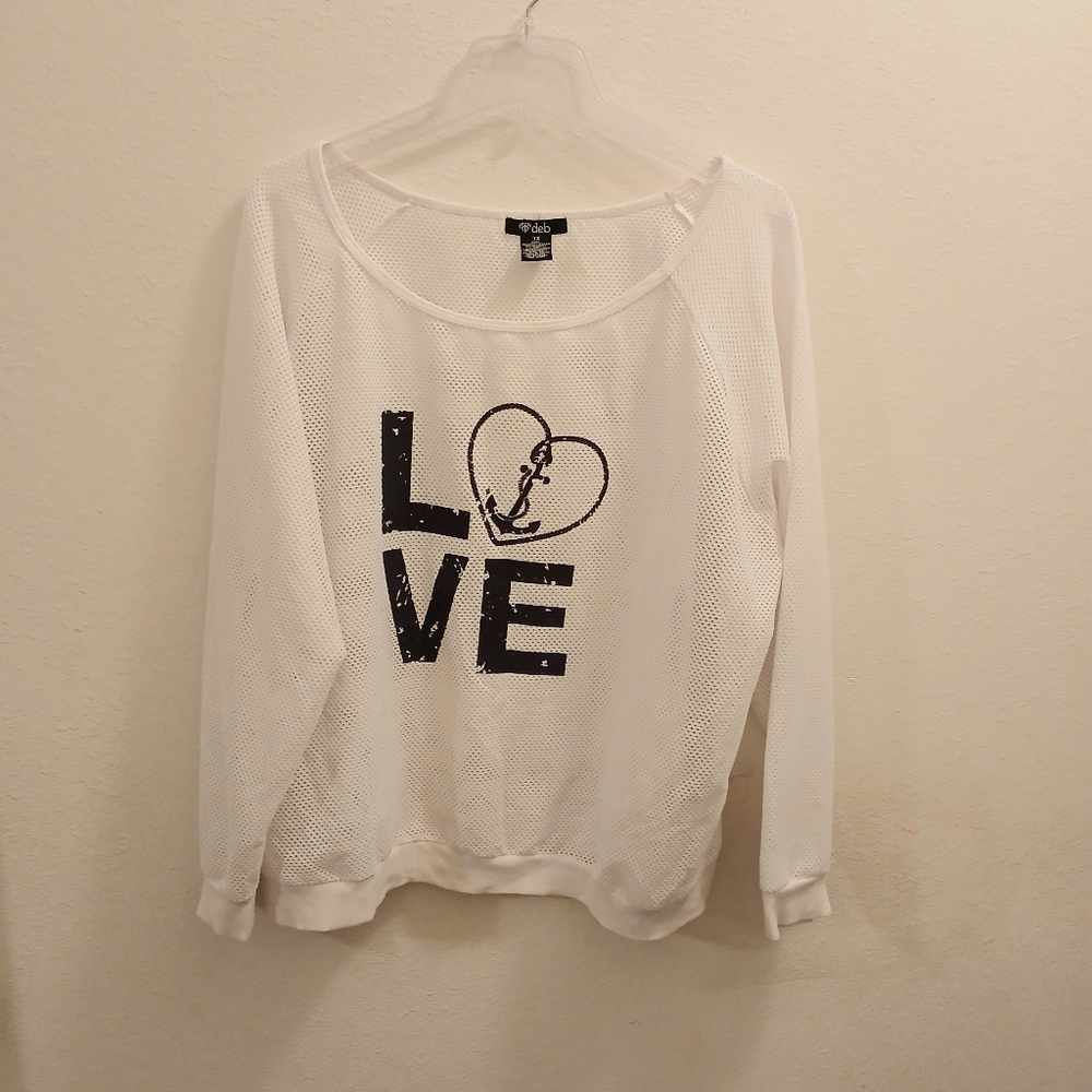 Deb Top Women's Size 3X Off White